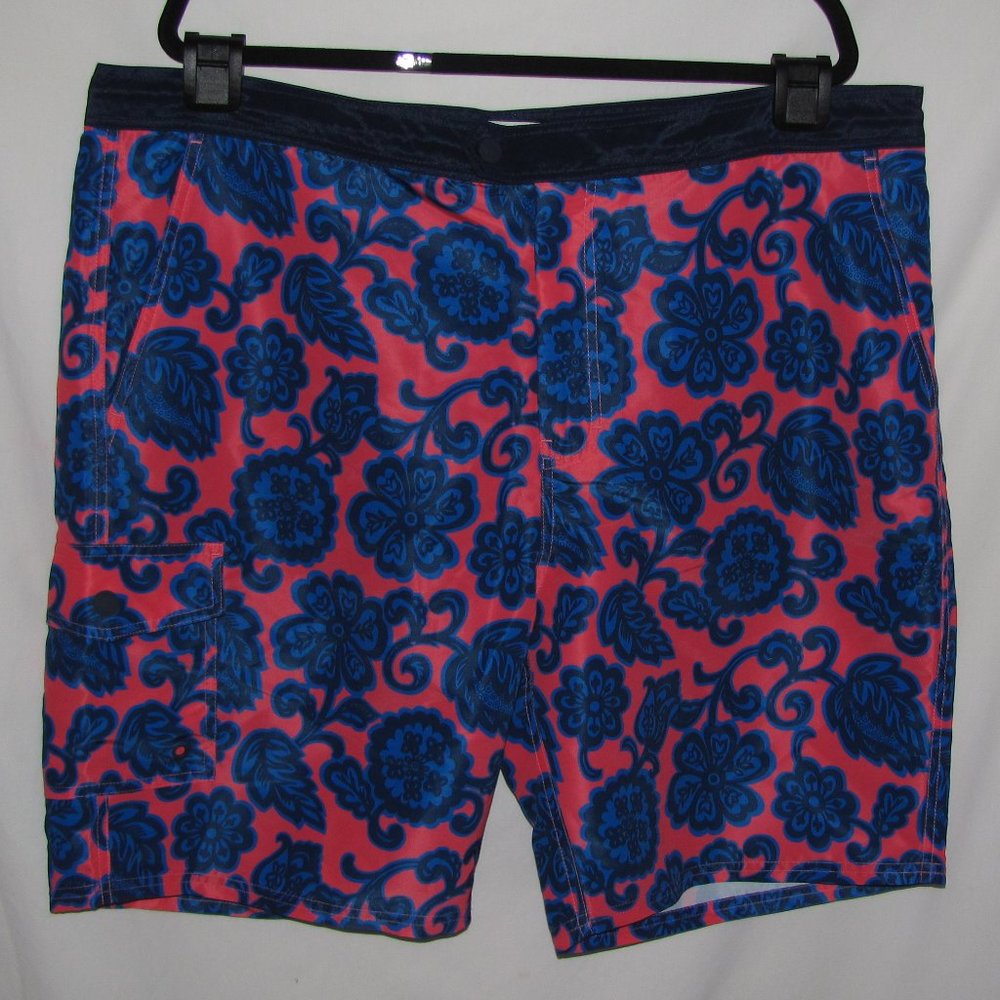 NEW Mens' Boden Floral Board Shorts Blue Pink Size 44